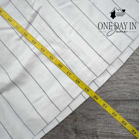 Express Comfort Waist Striped Linen Mini Skirt Size S - Picture 4 of 5